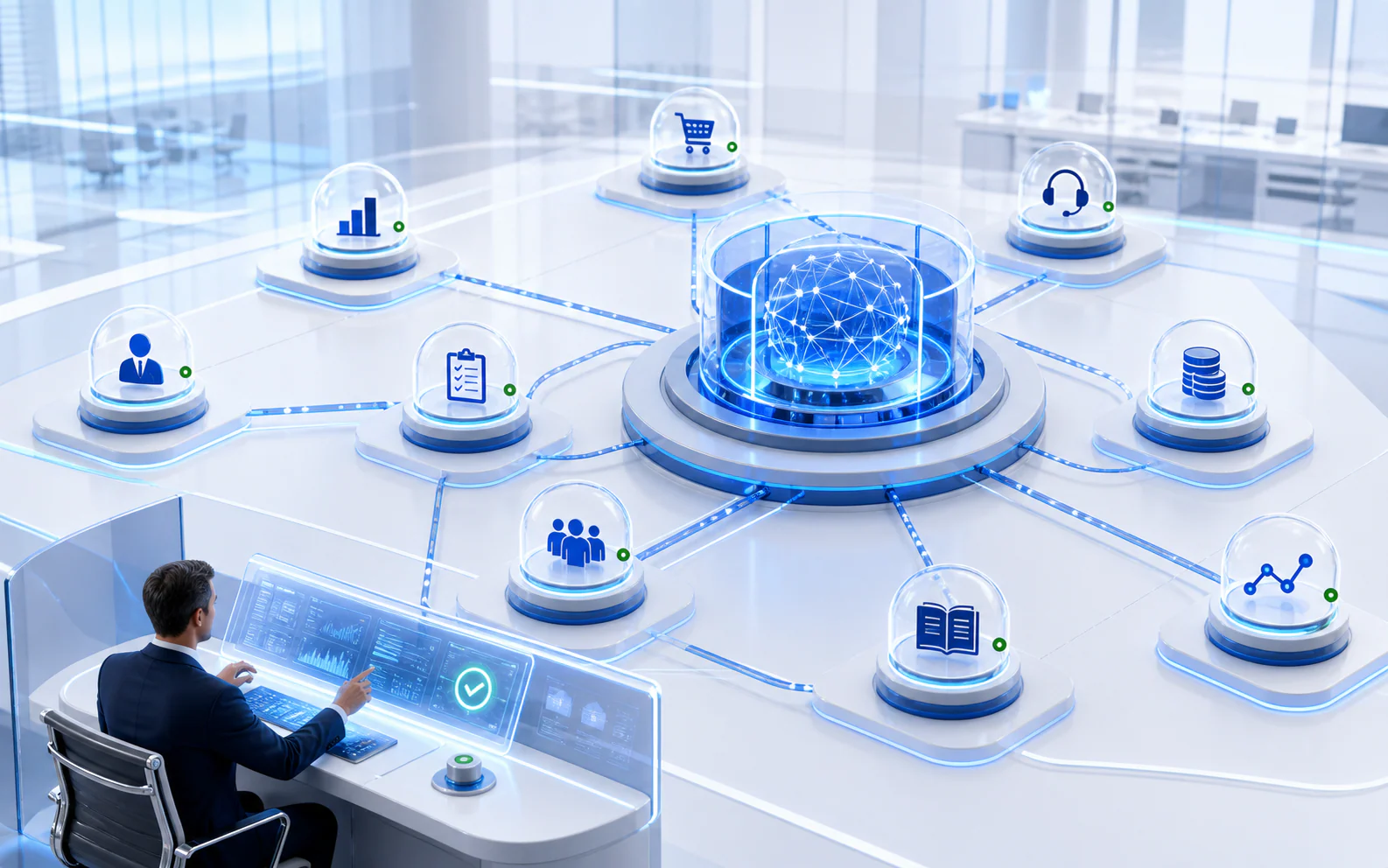 Governed AI agents connected to enterprise business functions