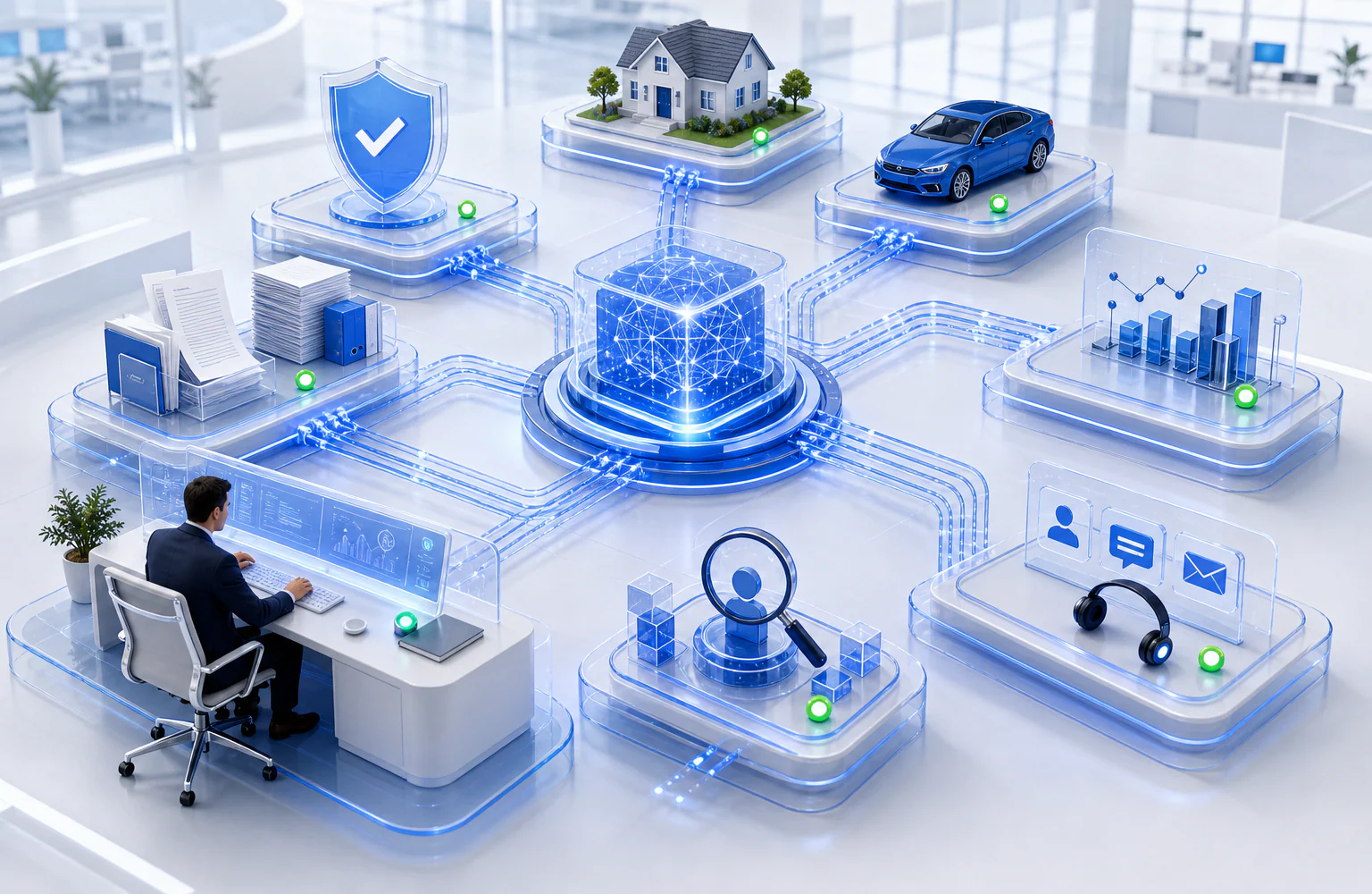 Insurance AI automation and digital transformation environment